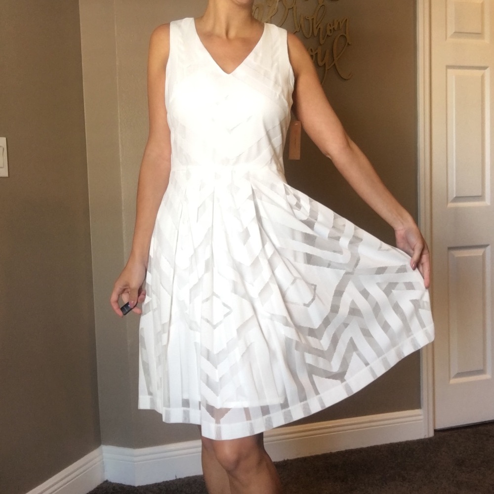Cremieux White Lace A-line Dress